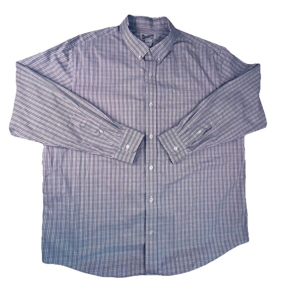 Duluth Trading Co Button Down Shirt Relaxed Mens XL Blue White Red Plaid Cotton - Picture 4 of 14